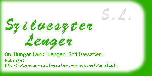 szilveszter lenger business card